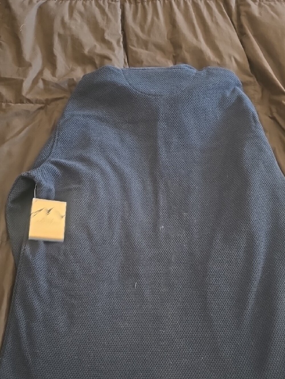 Men's Blue Mountain Navy Knit Long-Sleeve Polo Shirt Sz Med NWT - Picture 4 of 4